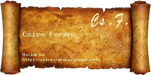 Csire Ferenc névjegykártya