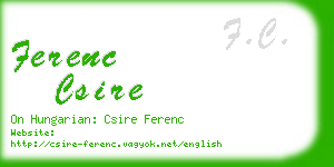 ferenc csire business card